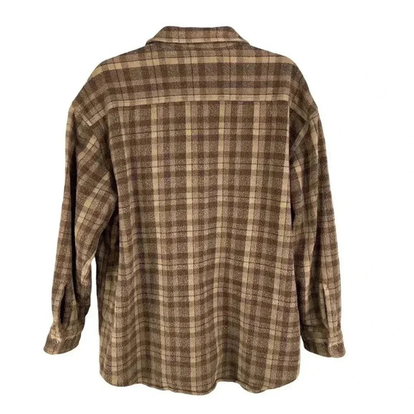 Vintage St Johns Bay Mens XL Brown Plaid Shirt Long Sleeve Shacket Garndpacore - Picture 4 of 16